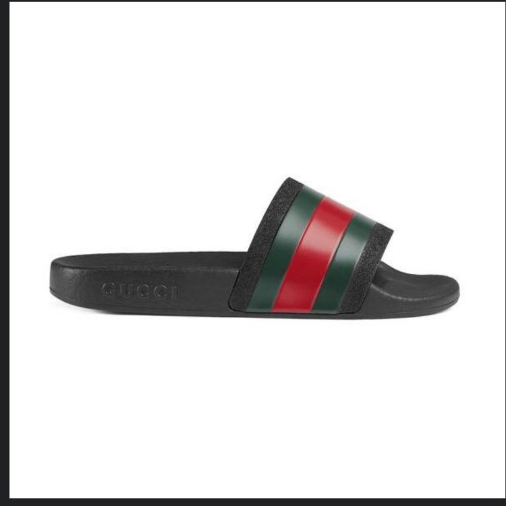 Authentic Gucci Children Rubber Slides w/ Web